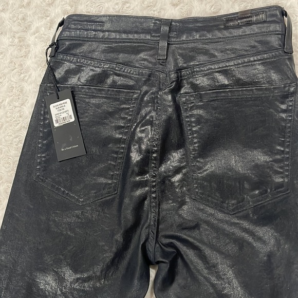 CITIZENS OF HUMANITY Olivia high-rise skinny ankle Sz 25 DarkNavy Leatherette - Picture 8 of 16